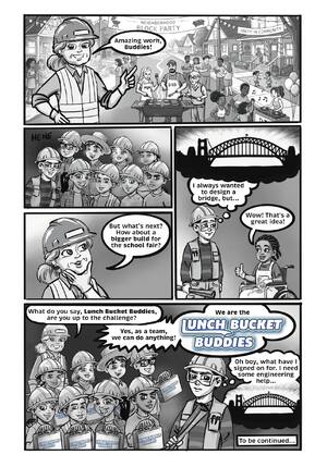 Page 17: The block party, a bridge for the school fair, and to be continued.